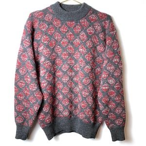 Vintage 90s Bonwit Teller for Men Geometric Wool Crew Neck Sweater